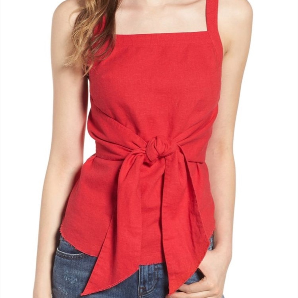NWT BP Nordstrom Tie Front Linen Tank